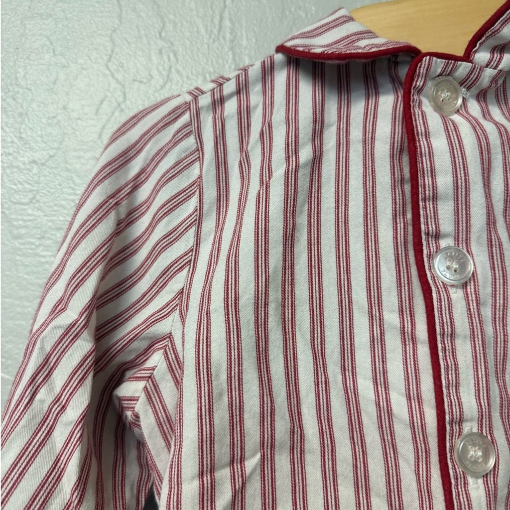 maisonette red stripe pajama set 3Y