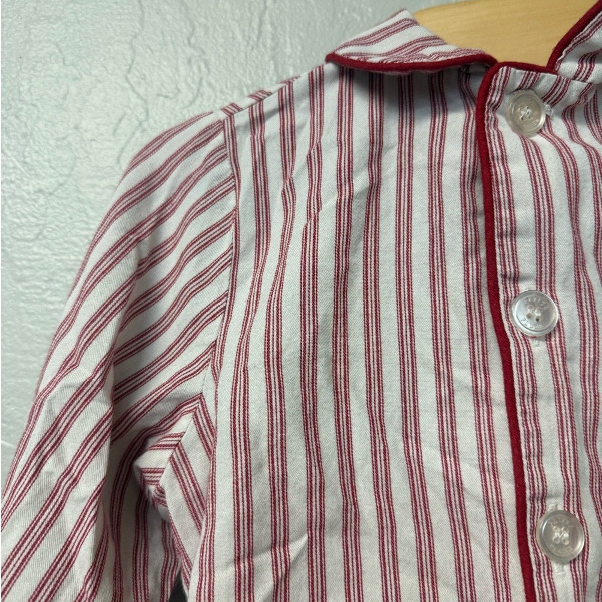 maisonette red stripe pajama set 3Y