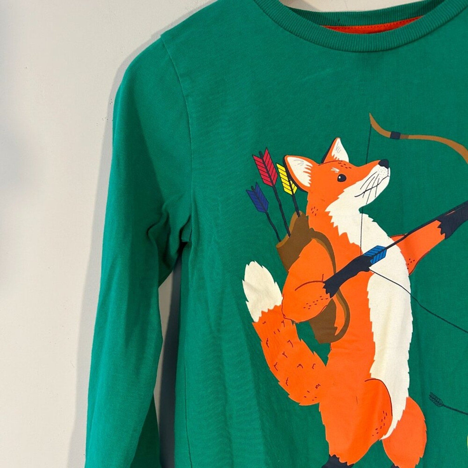 mini boden green fox tee 4Y