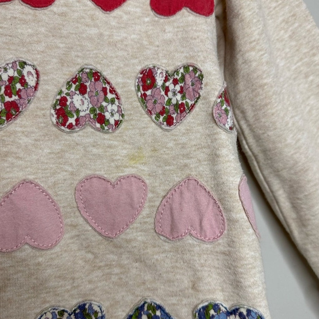 girls mini boden 5-6 patchwork hearts dress