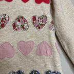 girls mini boden 5-6 patchwork hearts dress