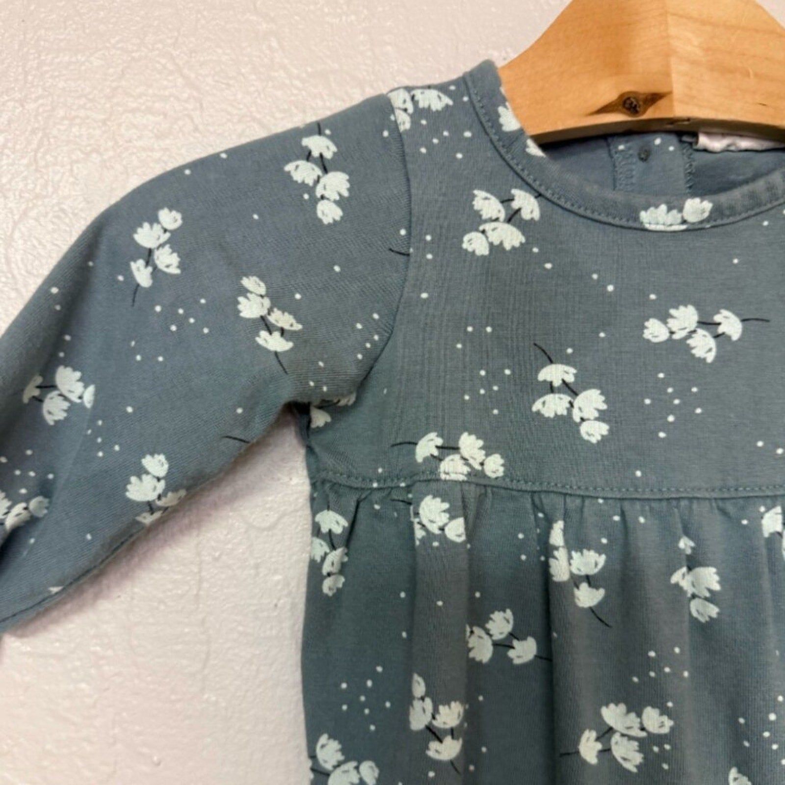 city mouse girls' blue floral romper‎ 3-6M