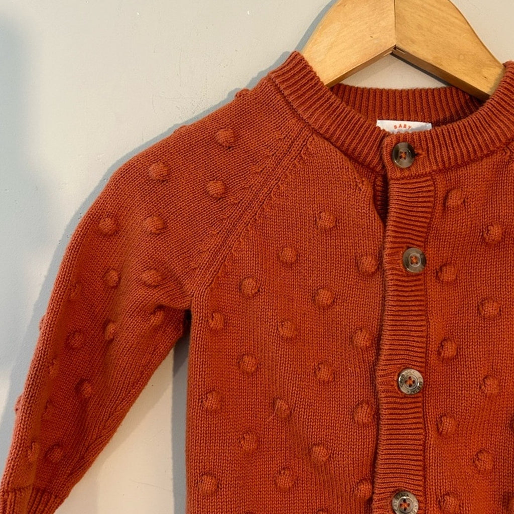cat & jack bobble orange cardigan 12M