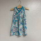 tea collection girls' blue sleeveless dress 4Y