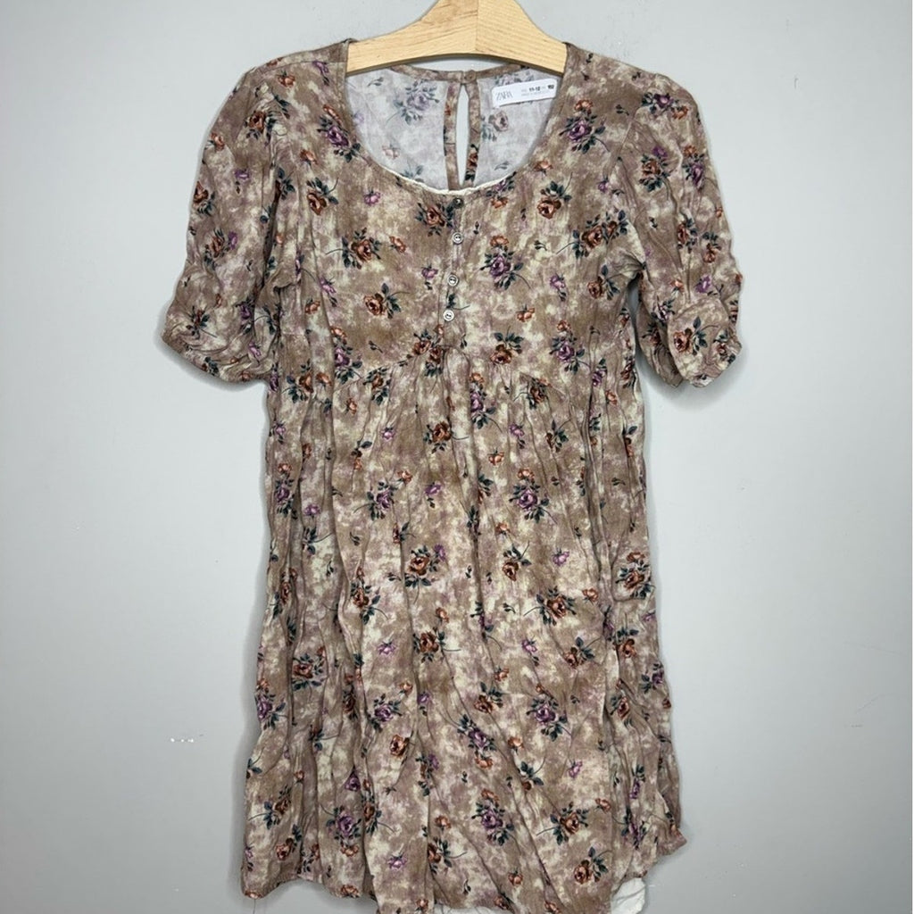 zara girls' mini floral dress 11-12Y