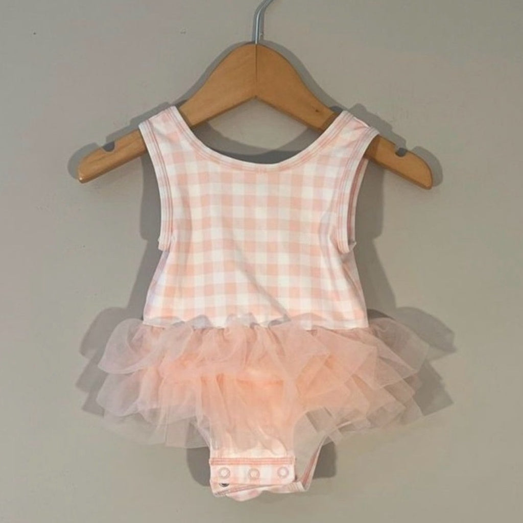 tucker + tate pink gingham swimsuit 6M