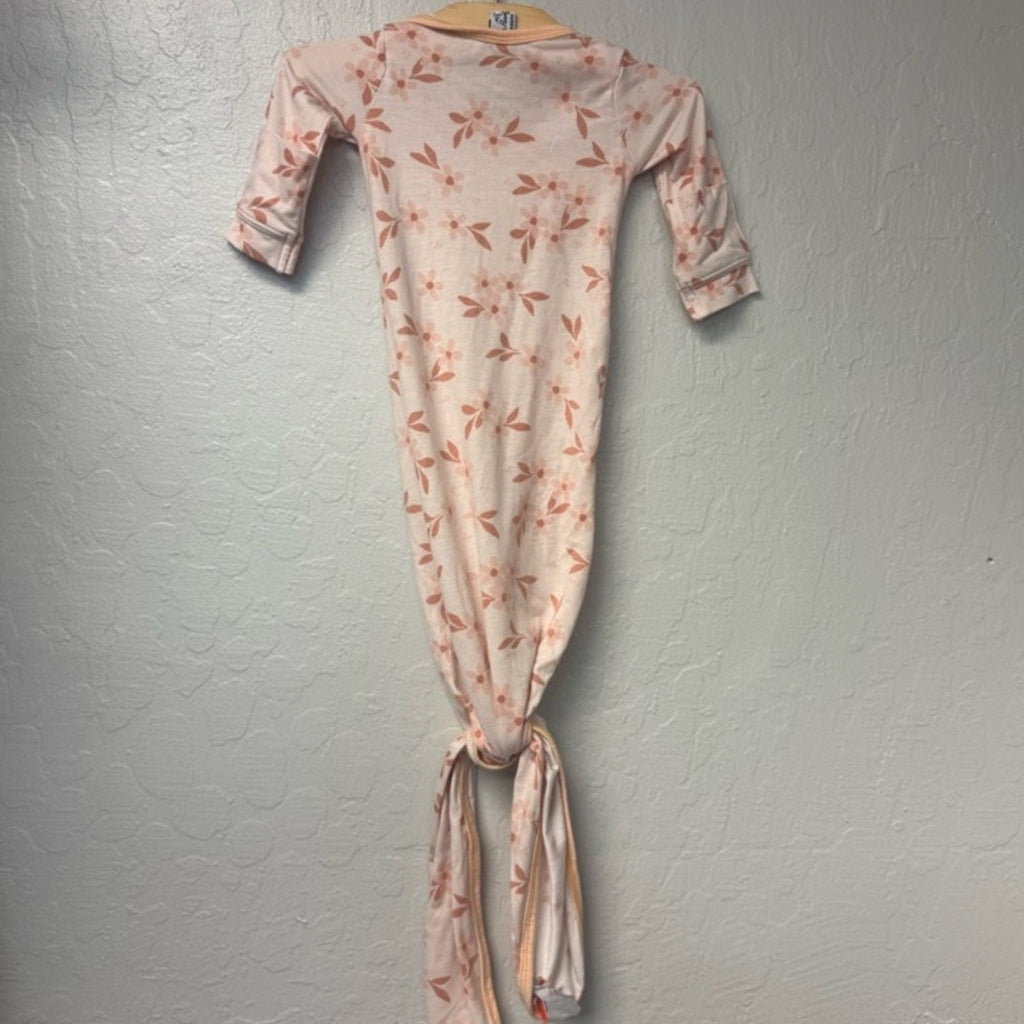 copper pearl girls' peach floral gown newborn