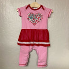 hanna girls’ romper with‎ heart graphic 6-12M