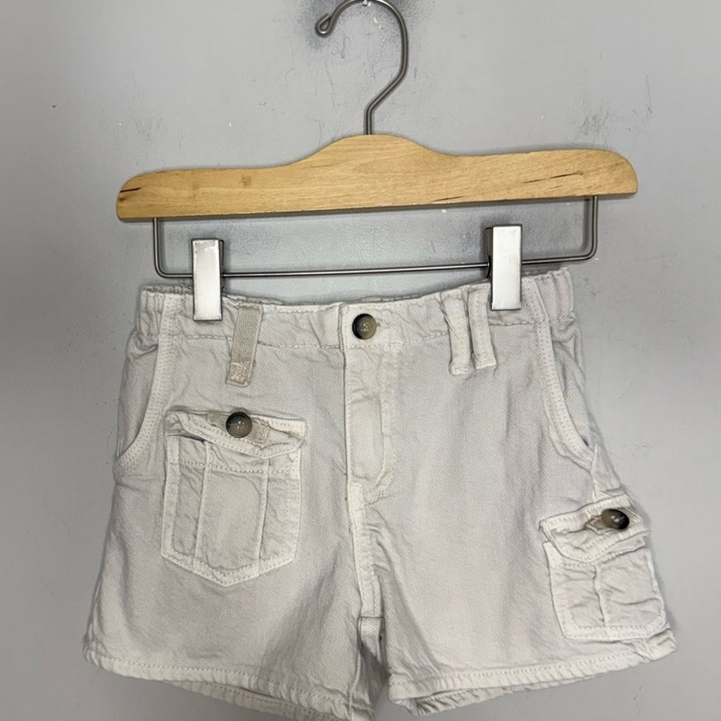 zara girls' utility shorts cream 7Y