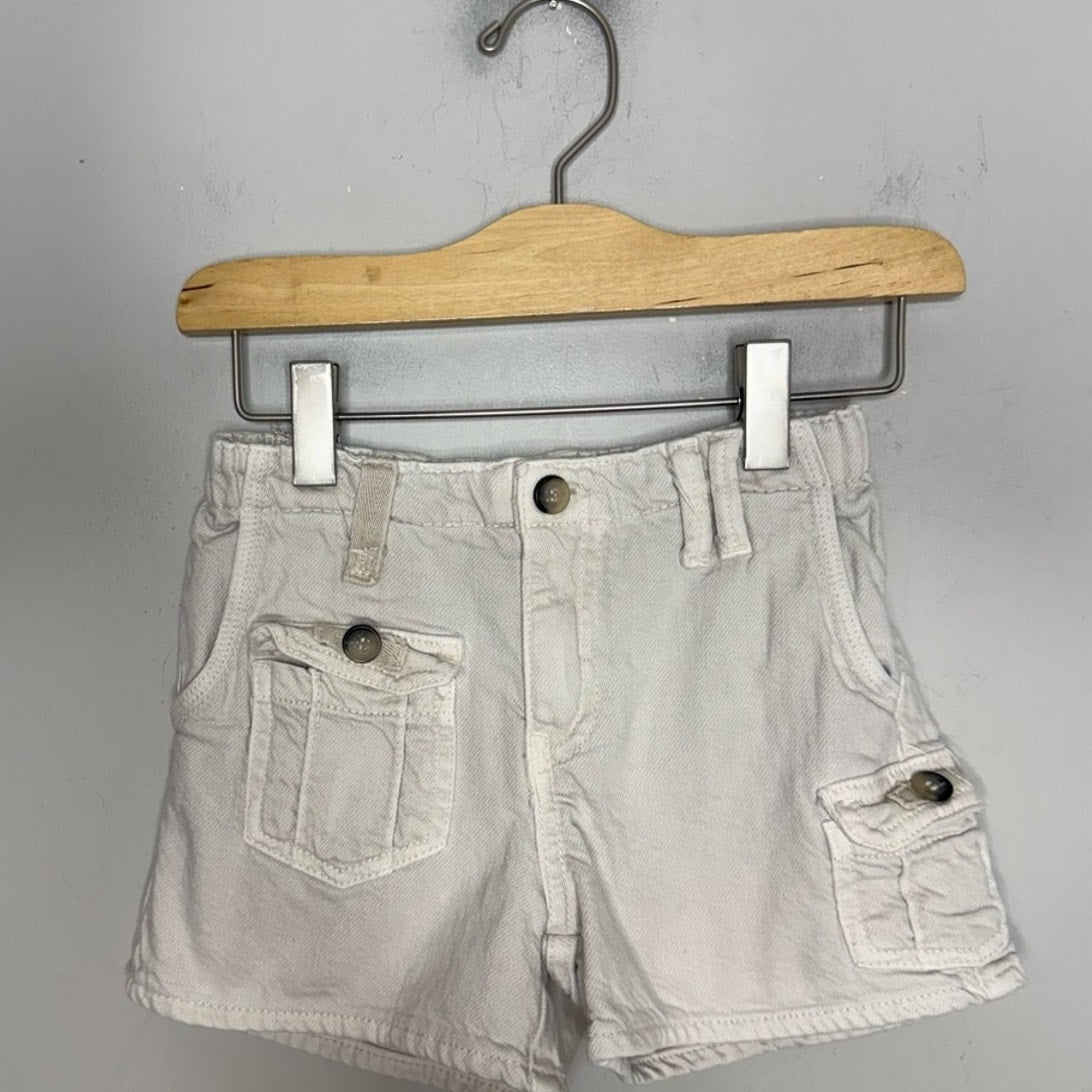 zara girls' utility shorts cream 7Y