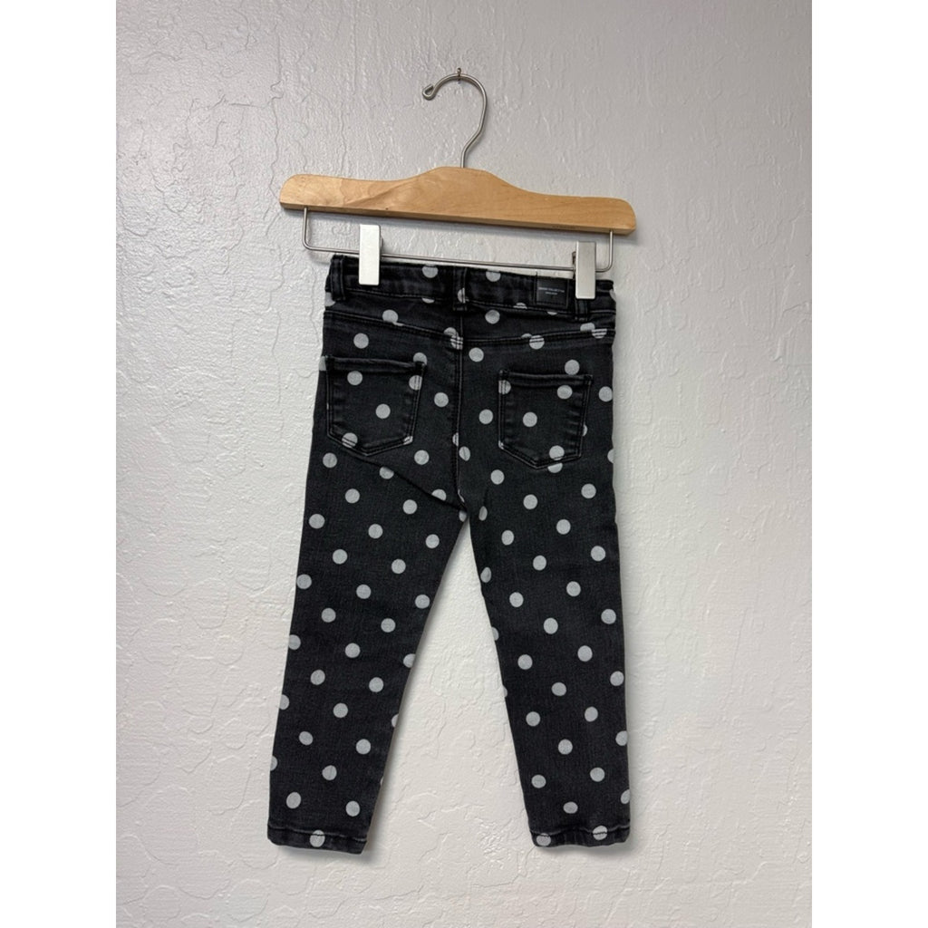 zara black polka dot jeans 2-3Y