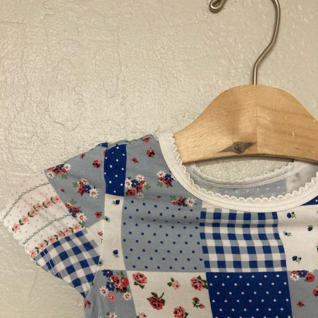 little me girls' patchwork bamboo set 2T