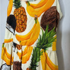 bums & roses girls' romper tropical fruit 6-9M