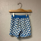 hanna andersson boys' blue checkered shorts 3Y