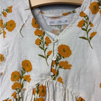 zara cream orange floral dress 8-9Y