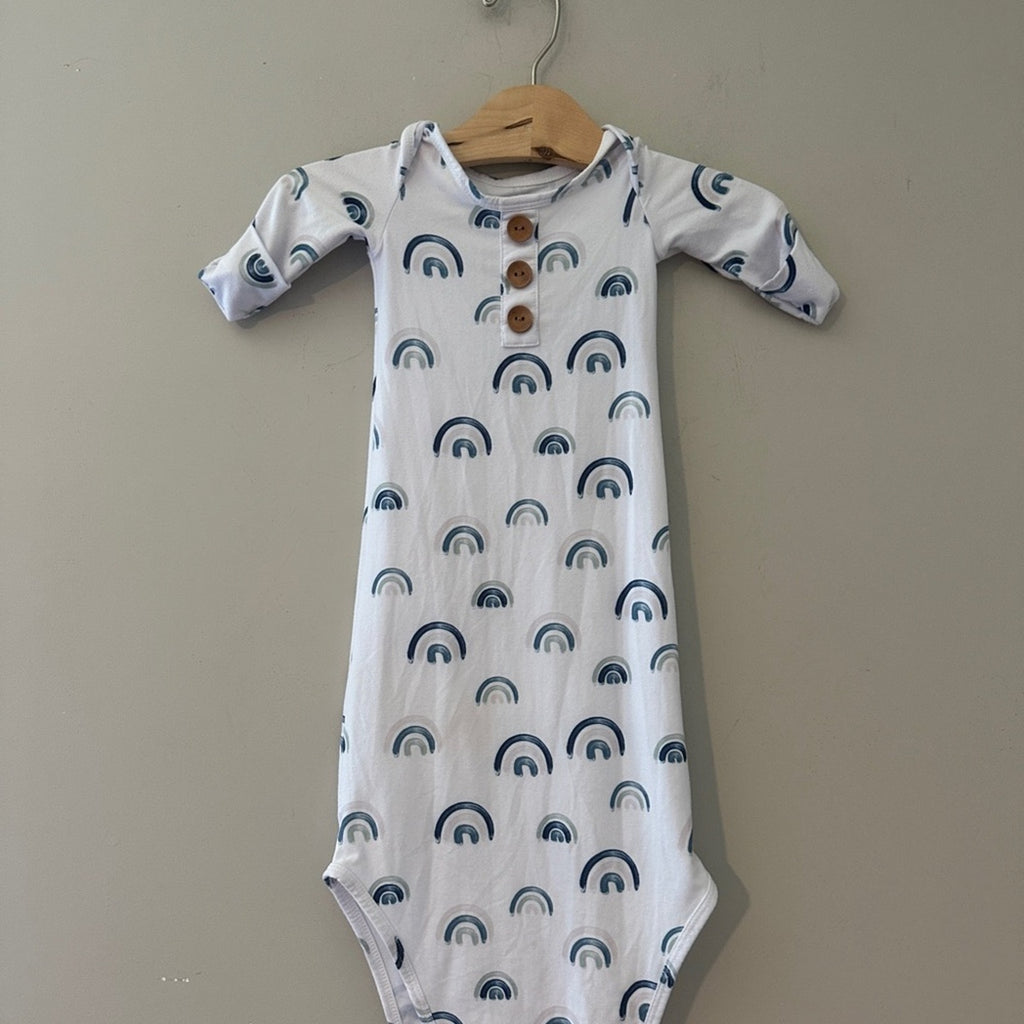 caden lane boys' blue rainbow gown 0-3M