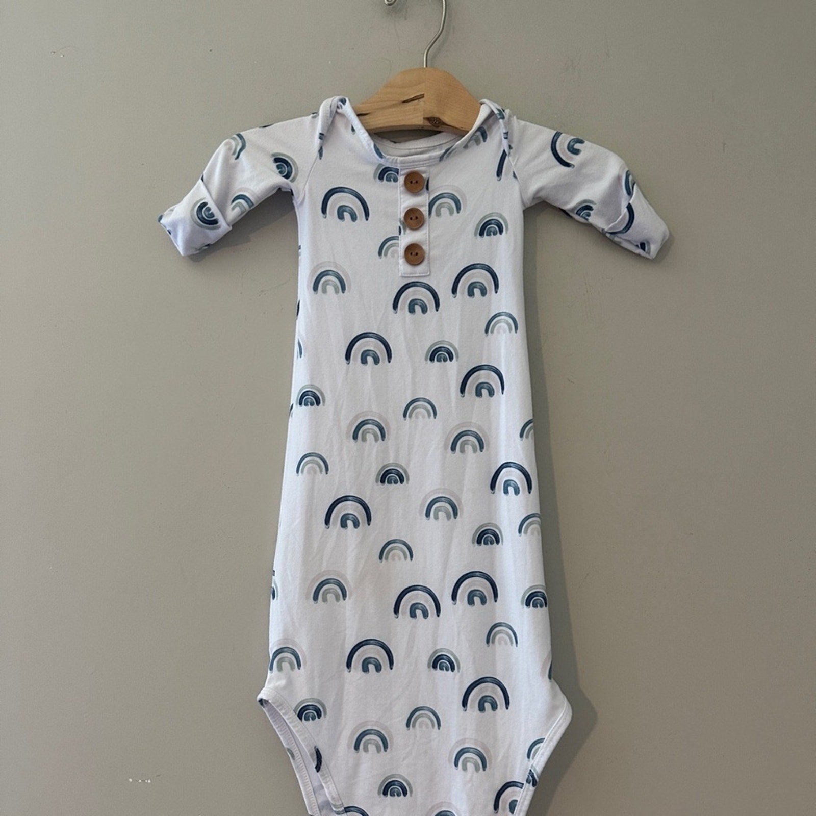 caden lane boys' blue rainbow gown 0-3M