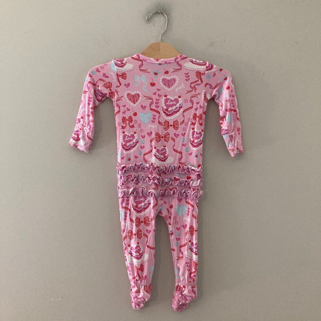 posh peanut pink footie bamboo‎ 6-9M