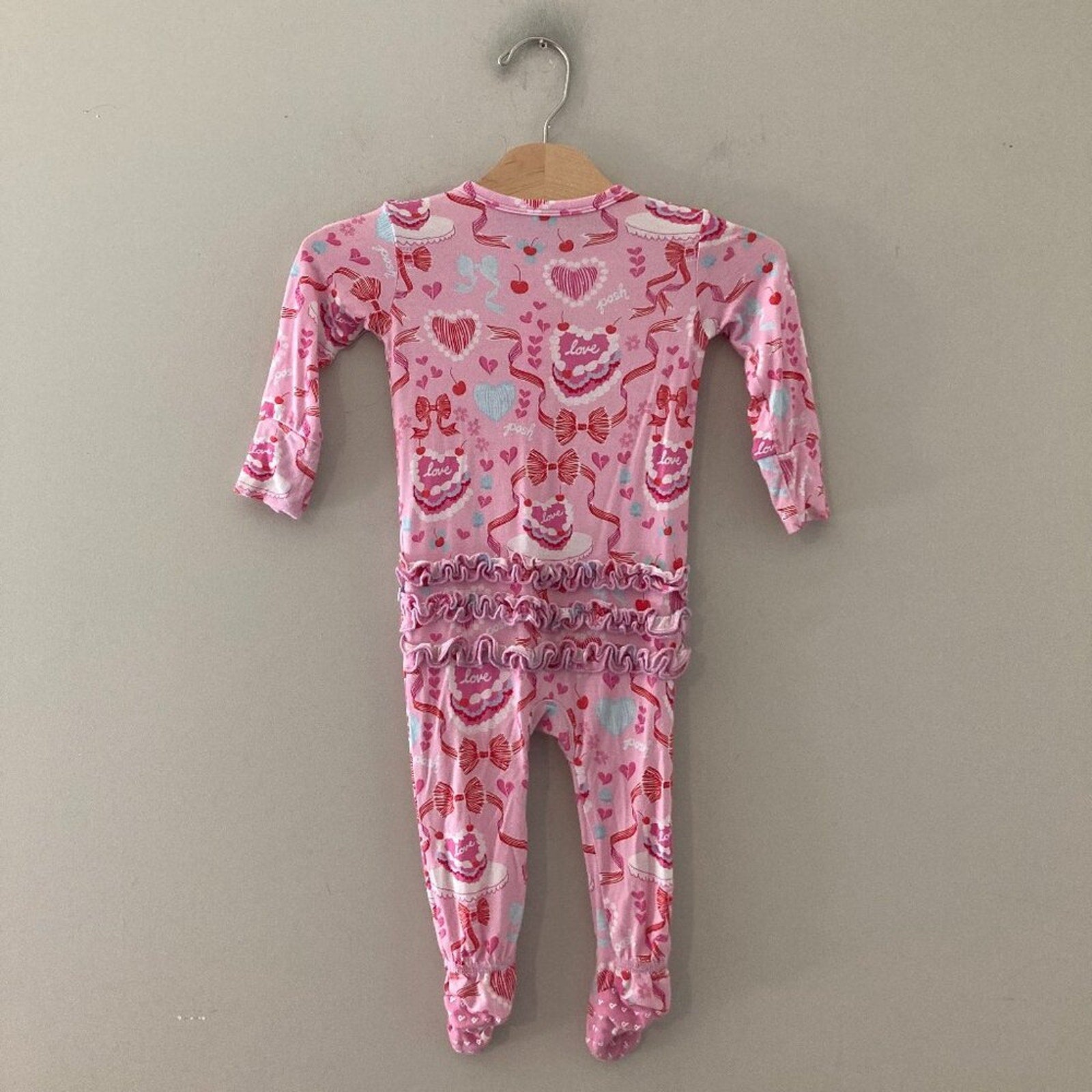 posh peanut pink footie bamboo‎ 6-9M