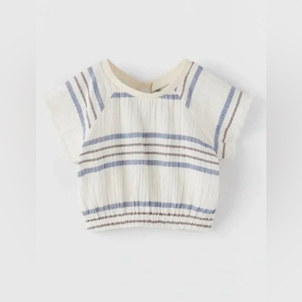 zara girls' muslin stripe skirt set 3-4Y