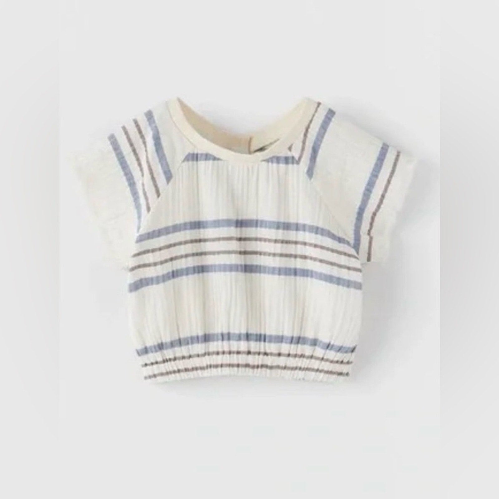 zara girls' muslin stripe skirt set 3-4Y