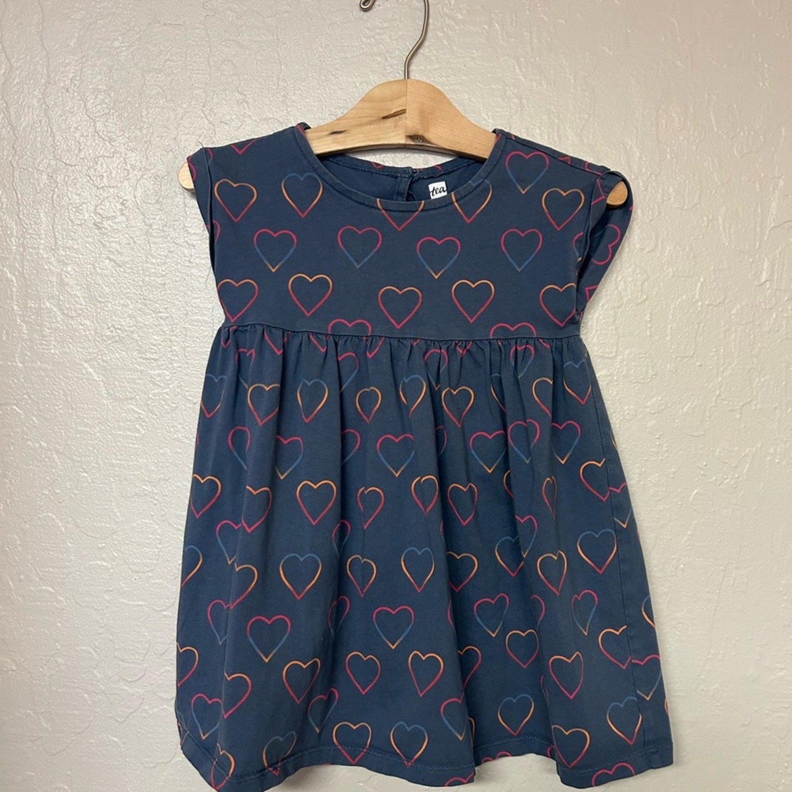 tea collection girls' heart print dress 4Y
