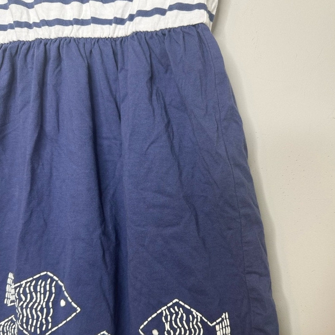 tea collection girls' blue stripe dress 7Y