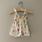 zara girls' cream polka dot tank 6Y
