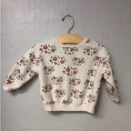 zara girls' cream floral sweatshirt 12-18M