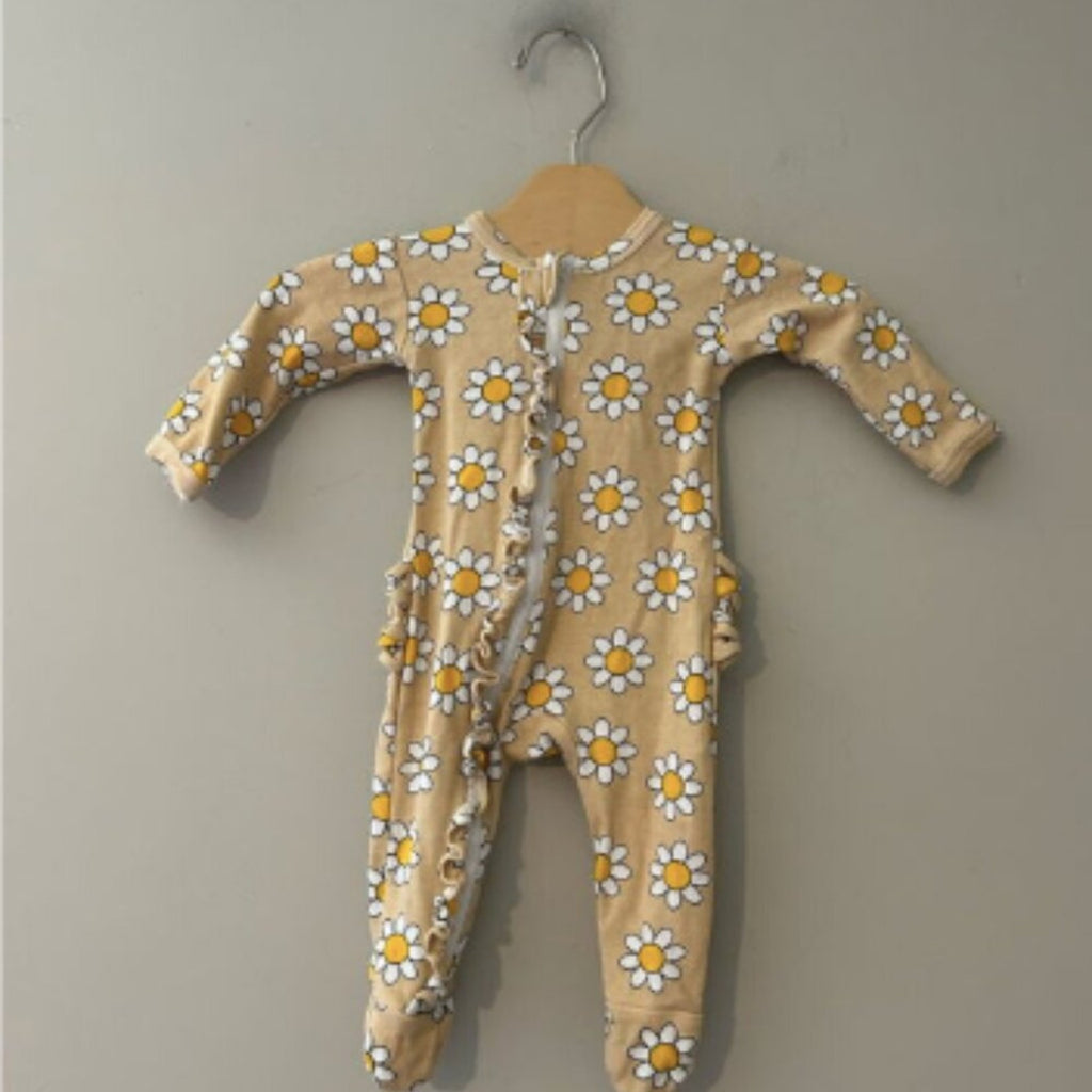 spearmintlove retro floral footie 0-3M