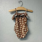 rylee + cru brown floral swimsuit 12-18M