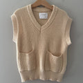 zara girls' v-neck beige sweater vest 7Y