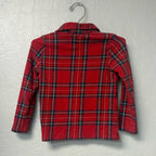 little sleepies boys’ red plaid pullover 18-24M