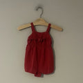 old navy girls' red linen romper 12-18M
