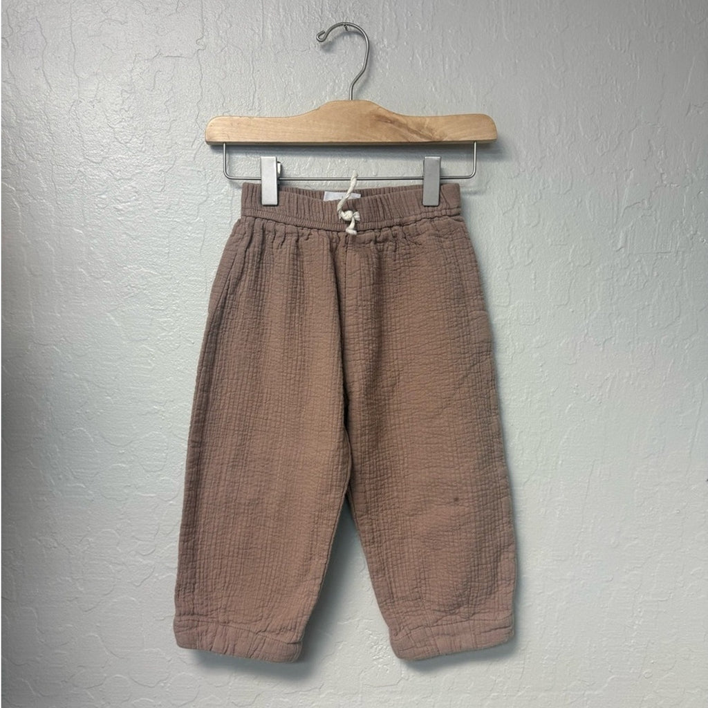 zara girls' mauve wide leg pants 4Y