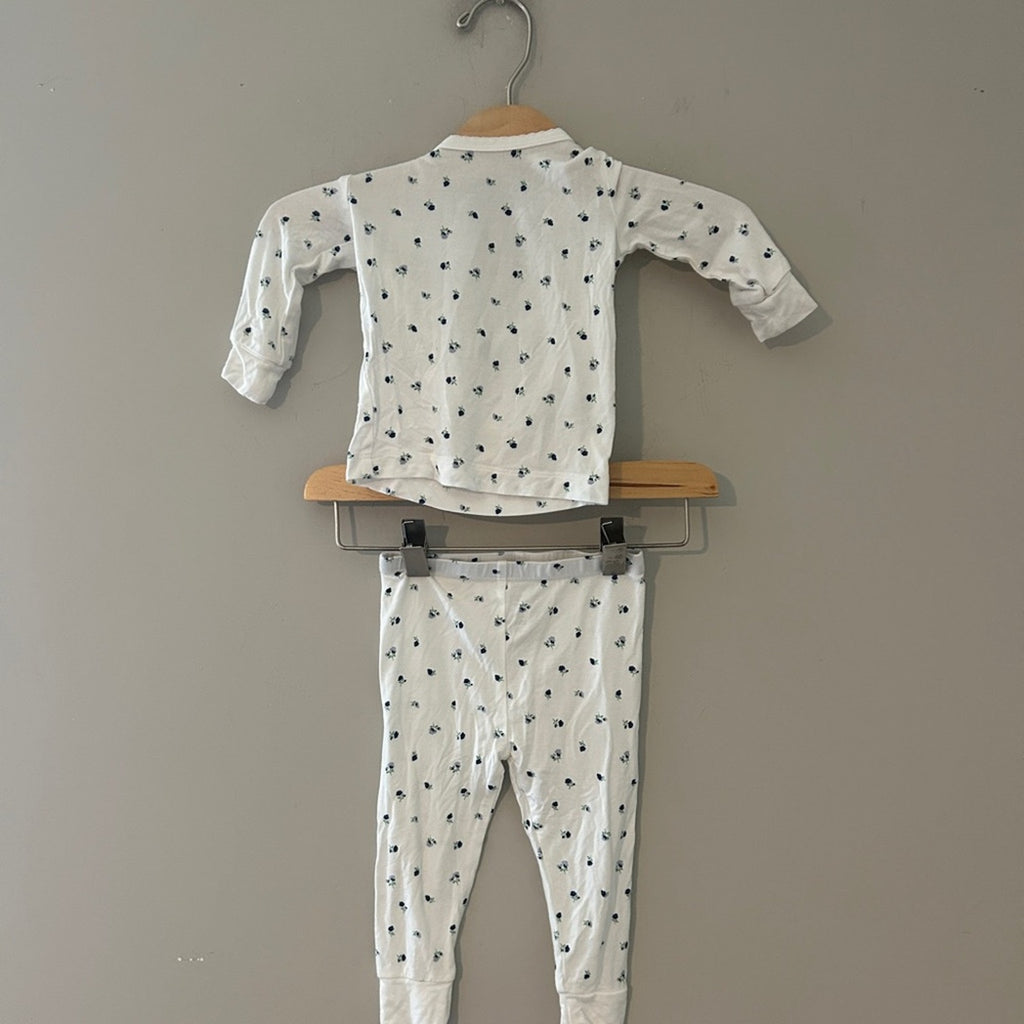 little me girls' white floral set 12M
