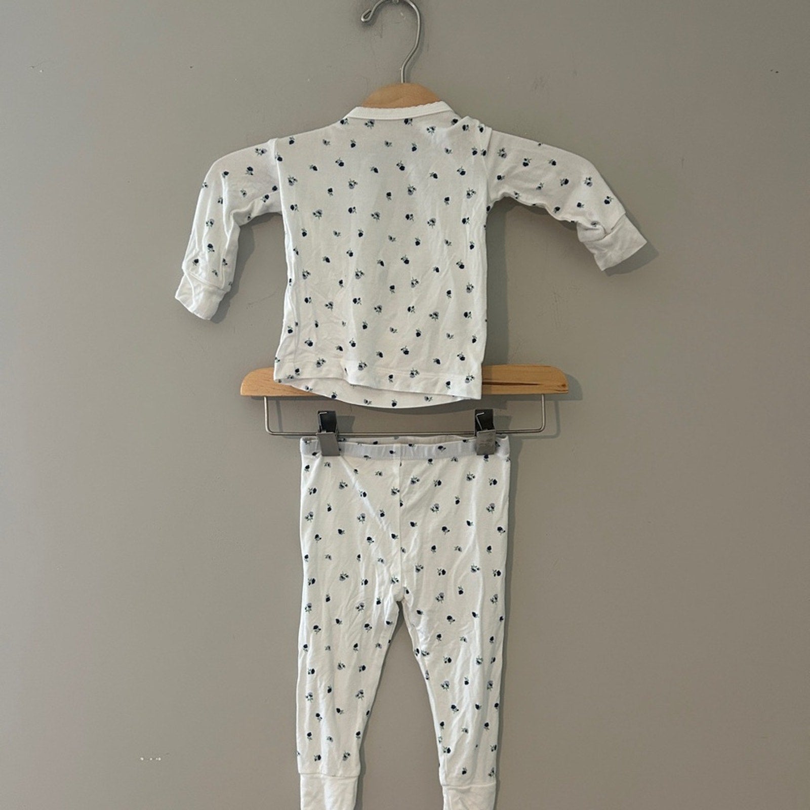 little me girls' white floral set 12M