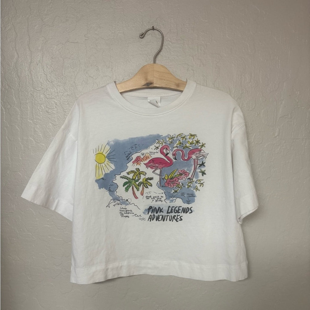 zara girls' flamingo adventure tee 13-14Y