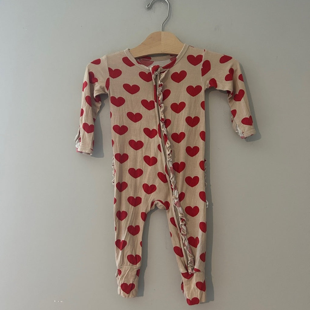 gigi &‎ max bamboo heart footie 9-12M
