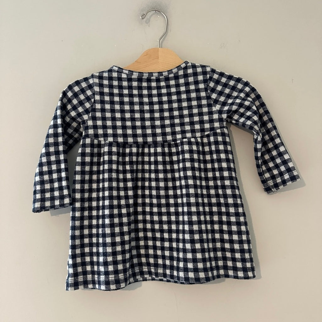 zara navy plaid dress 18-24M