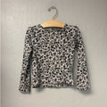 zara cream long-sleeve floral tee 7Y