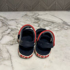 crocs boys' navy red sandals 7c