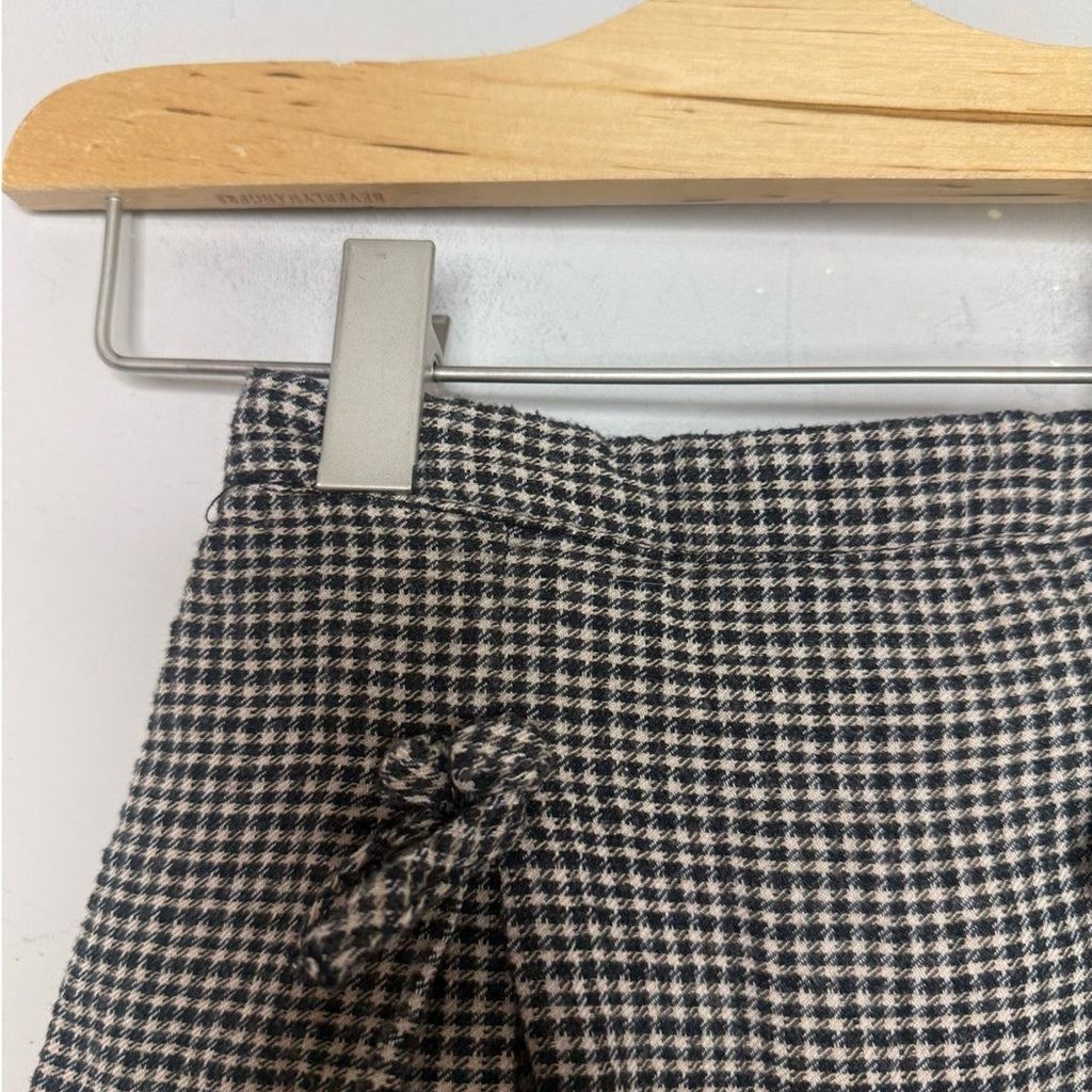 zara brown cream plaid skirt bows 2Y