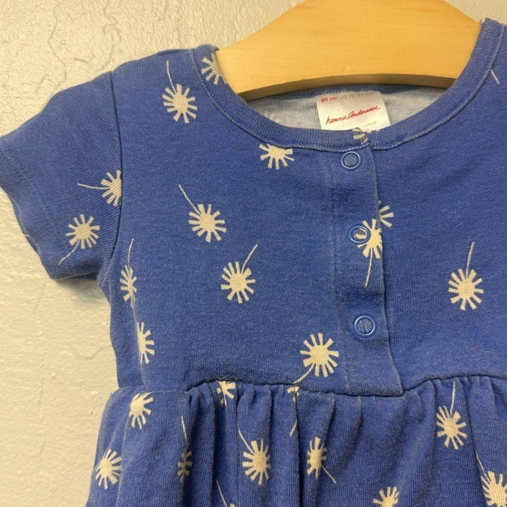 hanna andersson blue skirted romper 18-24M