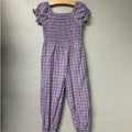 sweet honey purple plaid jumpsuit 5Y