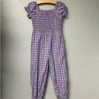 sweet honey purple plaid jumpsuit 5Y