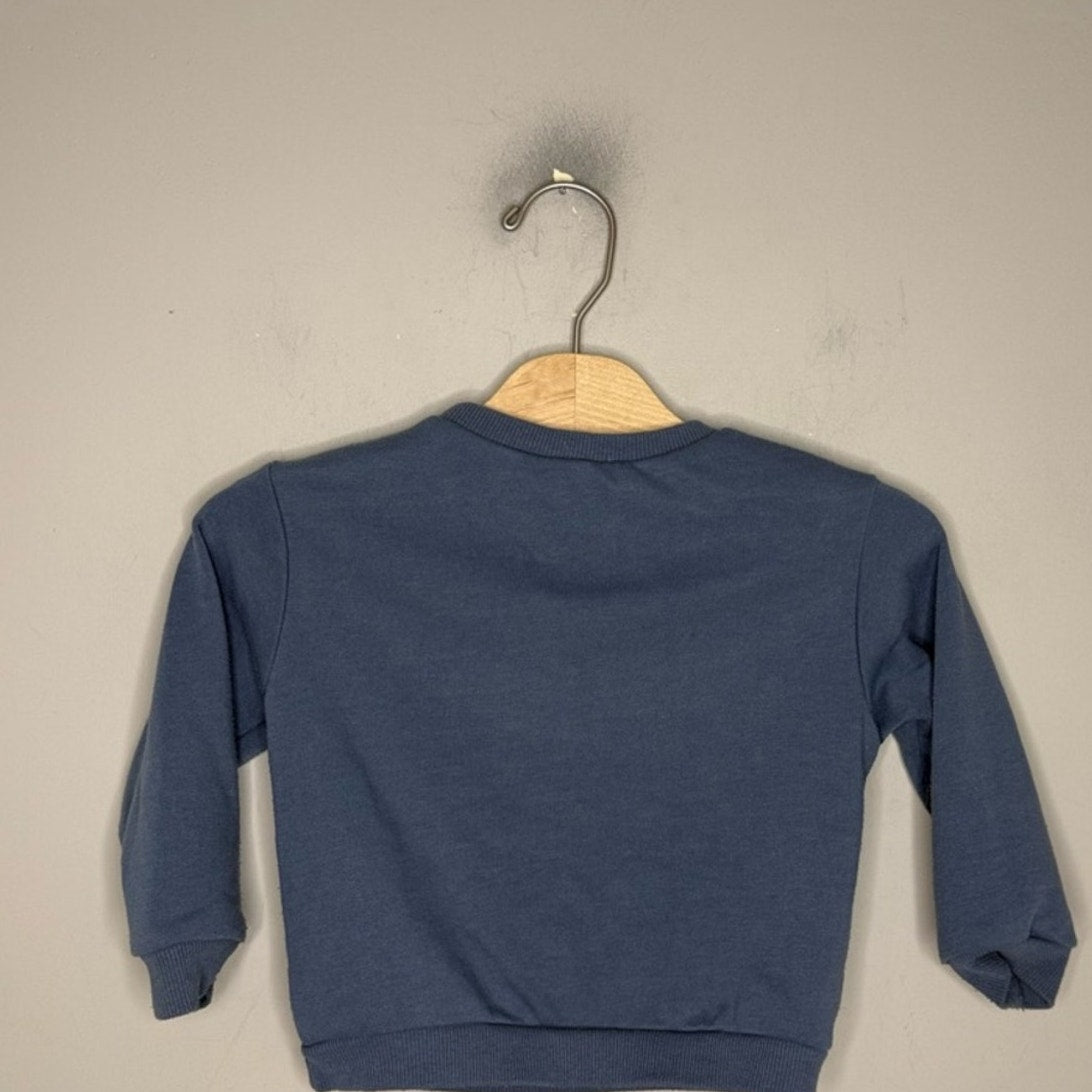 shein blue motorcycle sweatshirt 12-18M