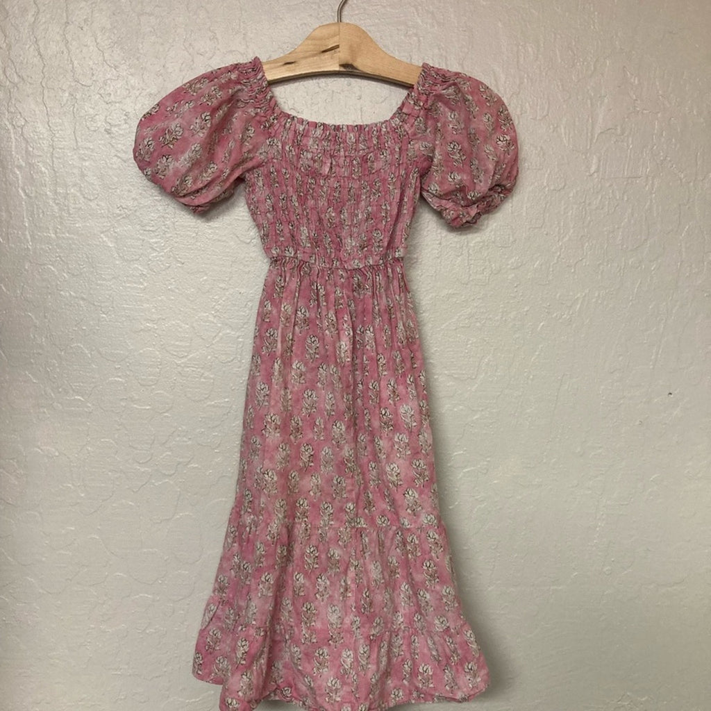 zara girls' pink floral dress 6Y