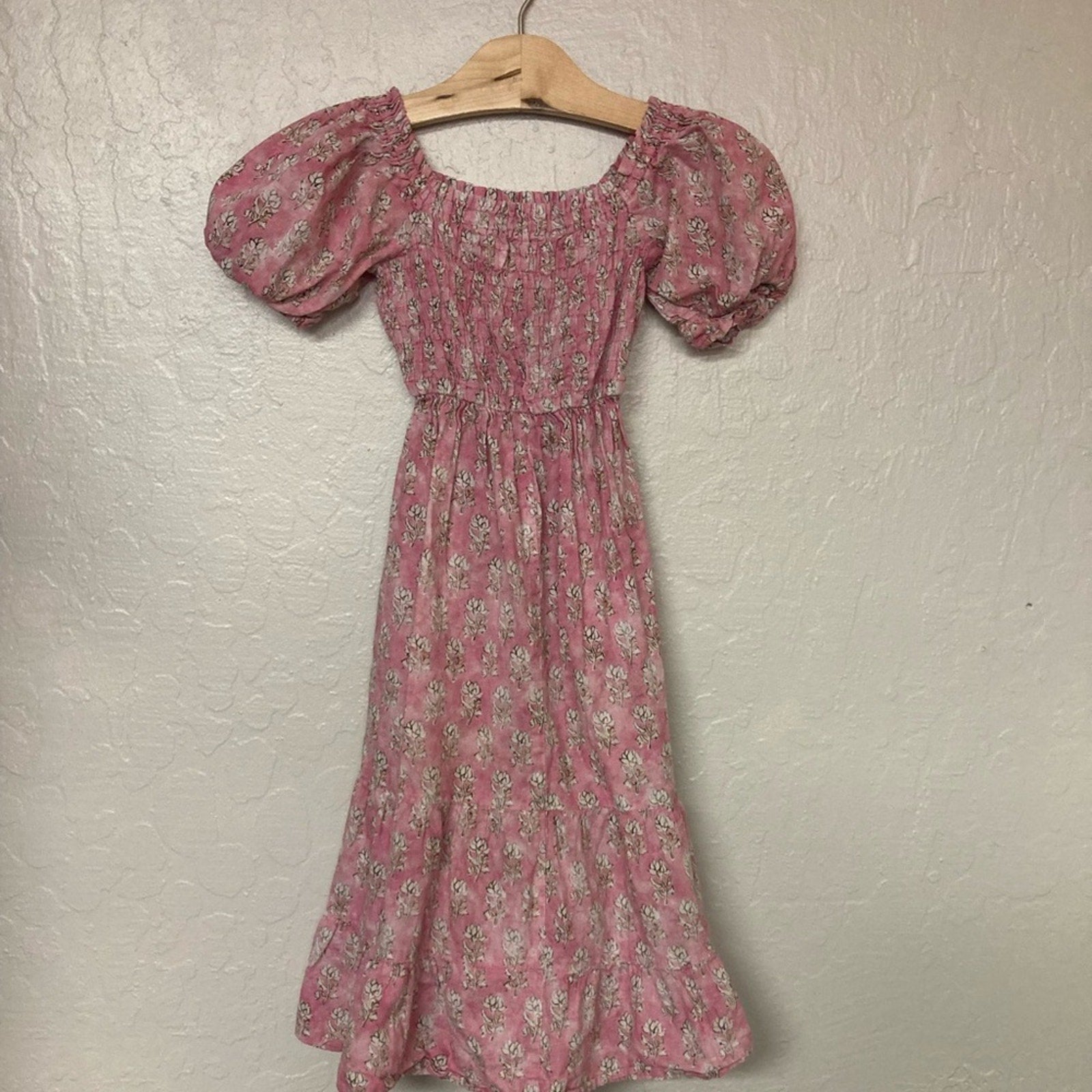 zara girls' pink floral dress 6Y