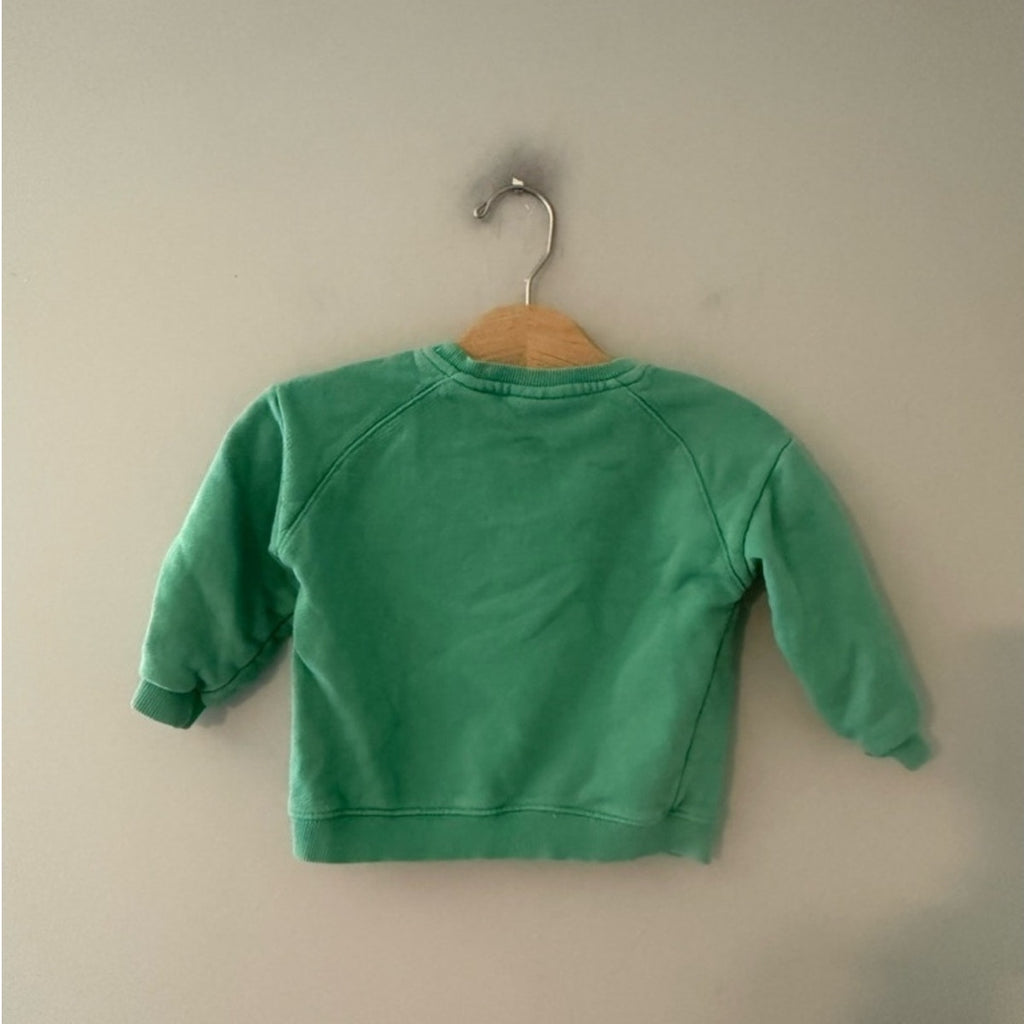 zara green crewneck sweatshirt 12-18M